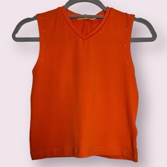 Vintage Tops - hB:Brats_01 Orange Vneck Crop Top
